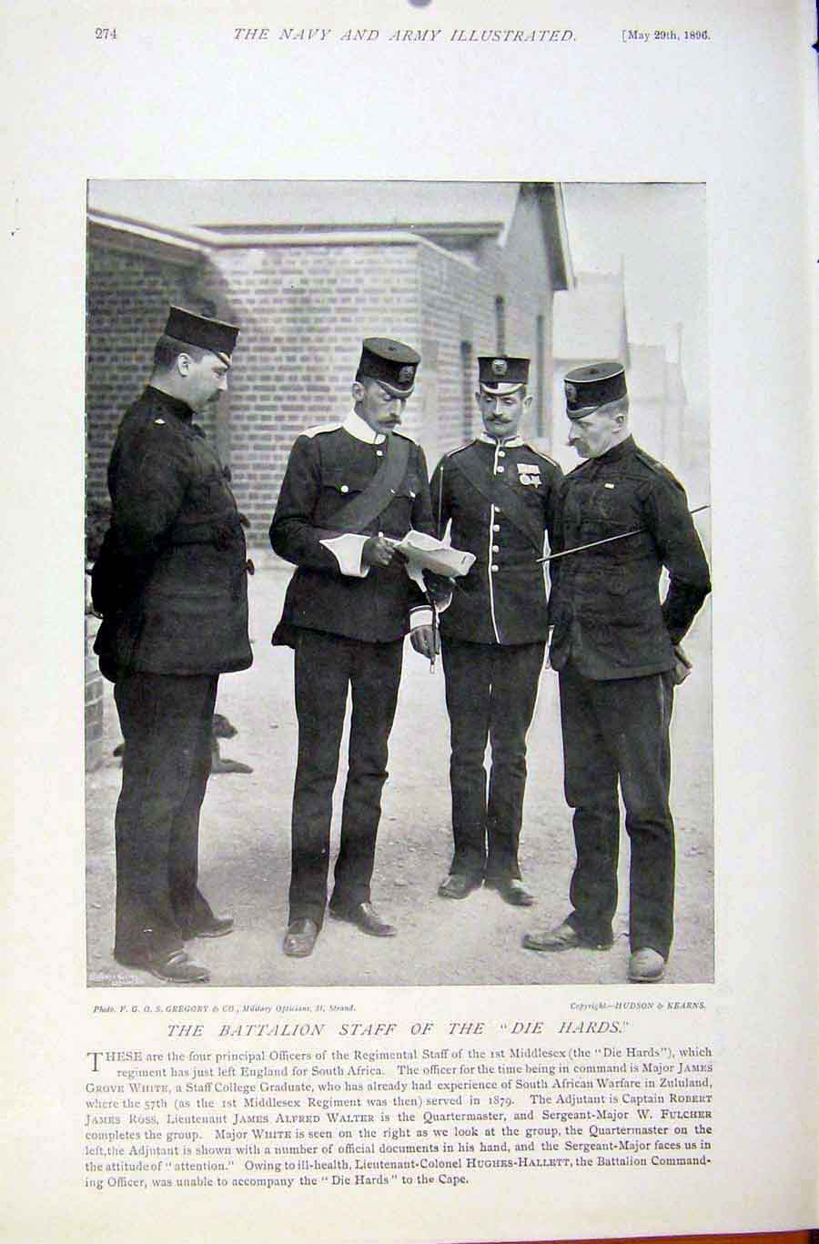Original Old Antique Print Navy & Army Sergeant Seymour Gordon Highlanders Photo