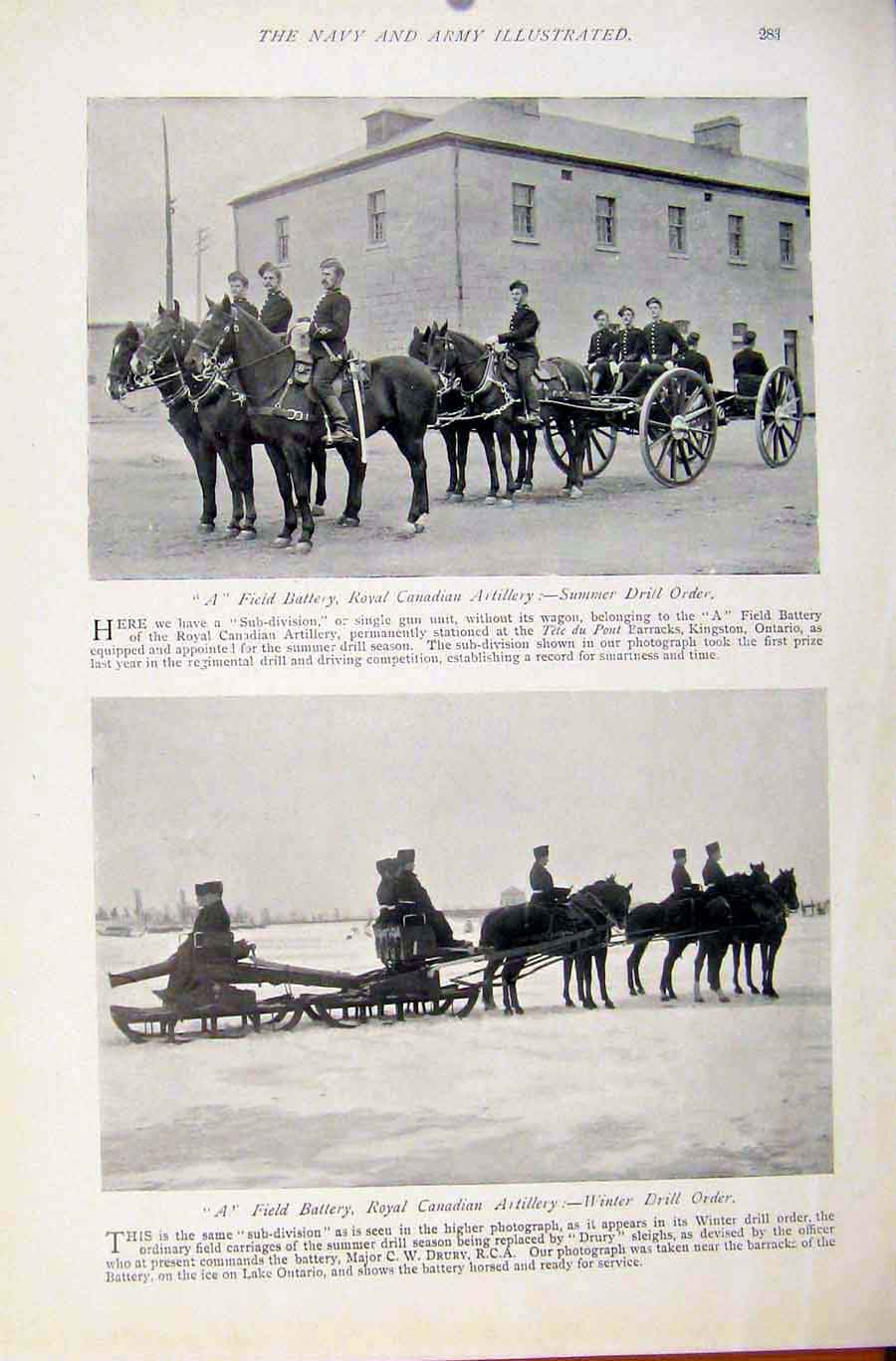 Original Old Antique Print Navy & Army Commandant 18th Bengal Lancers Canadian