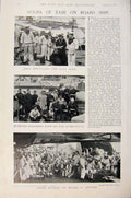 Original Old Antique Print Navy & Army Hours Ease On Board Ship William Emperor