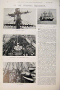 Original Old Antique Print Navy & Army Training Squadron Christmas Day Joint