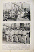 Original Old Antique Print Navy & Army Gun Drill Cutlass Drill On Board Osmanieh