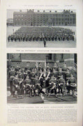 Original Old Antique Print Navy & Army Battalion Dorsetshire Regiment W Howley