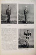 Original Old Antique Print Navy & Army Bandsman Orderly Drummer Indian Army