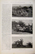 Original Old Antique Print Navy & Army Limbers Under Cover Cavalry Camp Betma