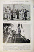 Old Antique Print Navy & Army British Flag Ships Ramillies Revenge Fleet