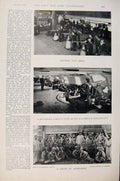 Original Old Antique Print Navy & Army Machine Gun Drill Boys At Aiming Practice