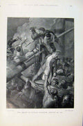 Original Old Antique Print Navy & Army Death Captain Faulknor January 1795 18th