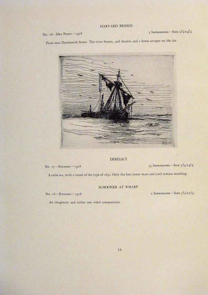 Original Old Antique Print American Ships Lagoda Three Masted Schooner Anchor