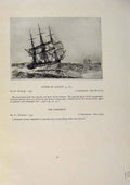 Original Old Antique Print American Ships Action August Longboat Etching