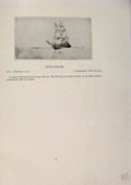 Original Old Antique Print American Ships Little Whaler Limited Edition Etching
