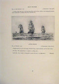 Original Old Antique Print American Ships Stand By To Let Go Soft Ground Etching