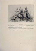 Original Old Antique Print American Ships Fore Chains Limited Edition Etching