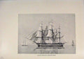 Original Old Antique Print American Ships Gun Fridgate Sonstitution Lihographs