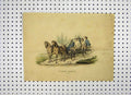 Original Old Antique Print Sweden Costumes C1870 Colour Men Horse Cart 19th