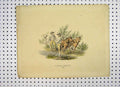 Old Antique Print C1870 Sweden Costumes Horses Men Field Ploughing Colour 19th