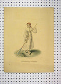 Original Old Antique Print Sweden Costumes C1870 Colour Woman Rake Straw 19th