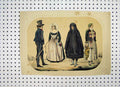 Original Old Antique Print Sweden Costumes C1870 Colour Skaningar Cloak Man