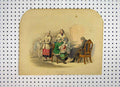 Original Old Antique Print C1870 Sweden Costumes Colour Woman Baby Man Book