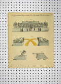 Original Old Antique Print Colour C1800 Petersburgh Costumes World Fish Gun