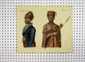 Original Old Antique Print C1800 Colour Costumes World African Men Warrior 19th