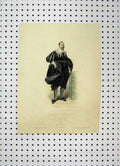 Original Old Antique Print C1800 Colour Costumes World Man Large Trousers 19th