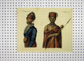 Original Old Antique Print C1800 African Tibesmen Colour Costumes World 19th