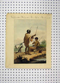 Original Old Antique Print Colour C1800 Costumes World Tribes Dog Axe Spear