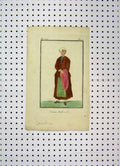 Original Old Antique Print C1800 Colour Sweden Woman Costumes World Dress 19th