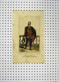 Original Old Antique Print Swedish Man C1800 Costumes World Colour Balcony 19th