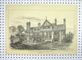 Original Old Antique Print House Building Borders Sheen Common Surrey 1879 19th