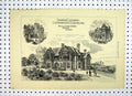 Original Old Antique Print 1879 Brookfield Leicester Residence Johnson House