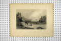 Old Antique Print 1837 Scene River Danube Boat Castle Mountain Bartlett 19th