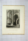 Original Old Antique Print 1837 Interior Cathedral Ratisbon Bartlett Redaway