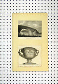 Original Old Antique Print View Warwick Bridge C1836 Bacchanalian Vase 19th