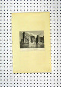 Original Old Antique Print View Dudley Priory C1836 Staffordshire 19th Century