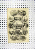 Original Old Antique Print View Portsmouth Harbour C1836 York Minster Railway
