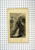 Old Antique Print View Kitt Steps River Lyd Devon C1836 Bartlett Wallis 19th