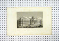Original Old Antique Print View Neu Bethlehem C1836 Building Man Dog 19th
