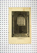 Original Old Antique Print Interior View Peterborough Cathedral C1836 Henry