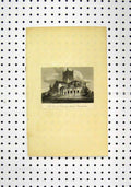Original Old Antique Print View Church Glocestershire C1836 Country Scene 19th