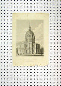 Old Antique Print C1836 Chapelle Des Invalides Front View Ferrey Tingle 19th