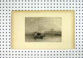Original Old Antique Print Belneen Clairmont Mauves Boat Mountain Turner Miller
