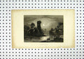 Original Old Antique Print Schoenforst C1836 River Scene Sunset Fussell 19th
