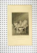 Original Old Antique Print Mont Marshal Saxe Statue Tombleson Payne