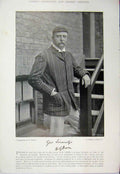 Original Old Antique Print 1895 Cricket Photograph Owen Essex Sidney Crossfield