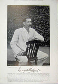 Old Antique Print 1895 Cricket Photograph Hillyard Nichols Bowler Sport 19th