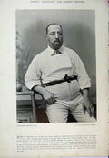 Old Antique Print 1895 Cricket Photograph Alfred Shaw Lord Harris Sport 19th