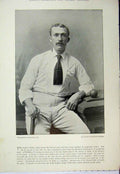 Original Old Antique Print 1895 Cricket Photograph Sport Attewell Richardson