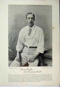 Original Old Antique Print 1895 Cricket Photograph George Ulyett Ranjitsinhji