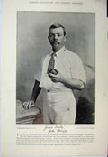 Original Old Antique Print 1895 Cricket Photograph John Briggs Dixon Lancashire